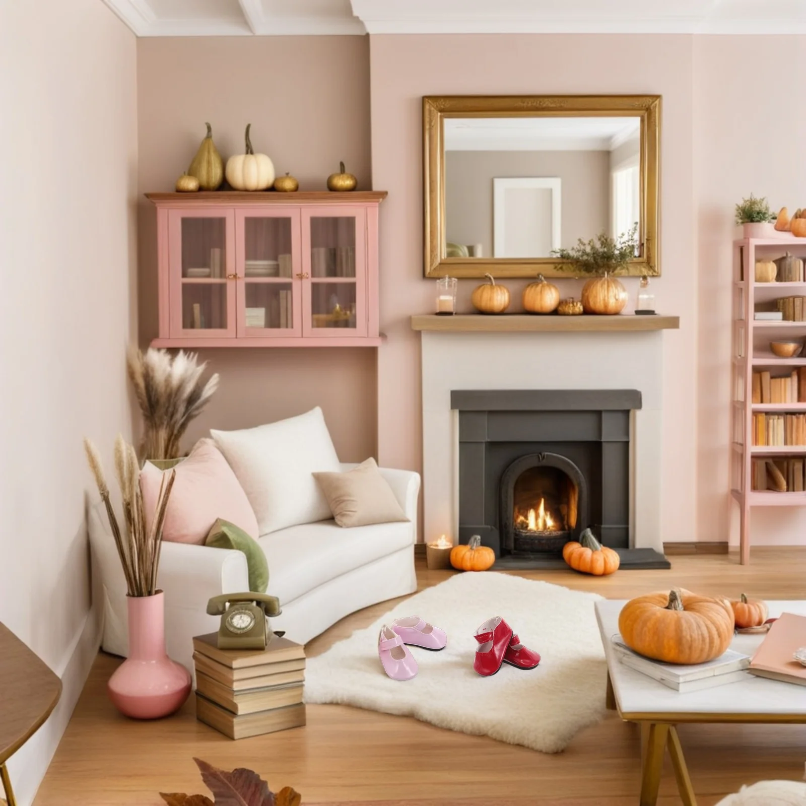 2 個の靴 18 インチの赤ちゃん用ミニドレスアップシューズフェイクフラットスタイルごっこ遊びプリンセスアクセサリークラフト装飾用