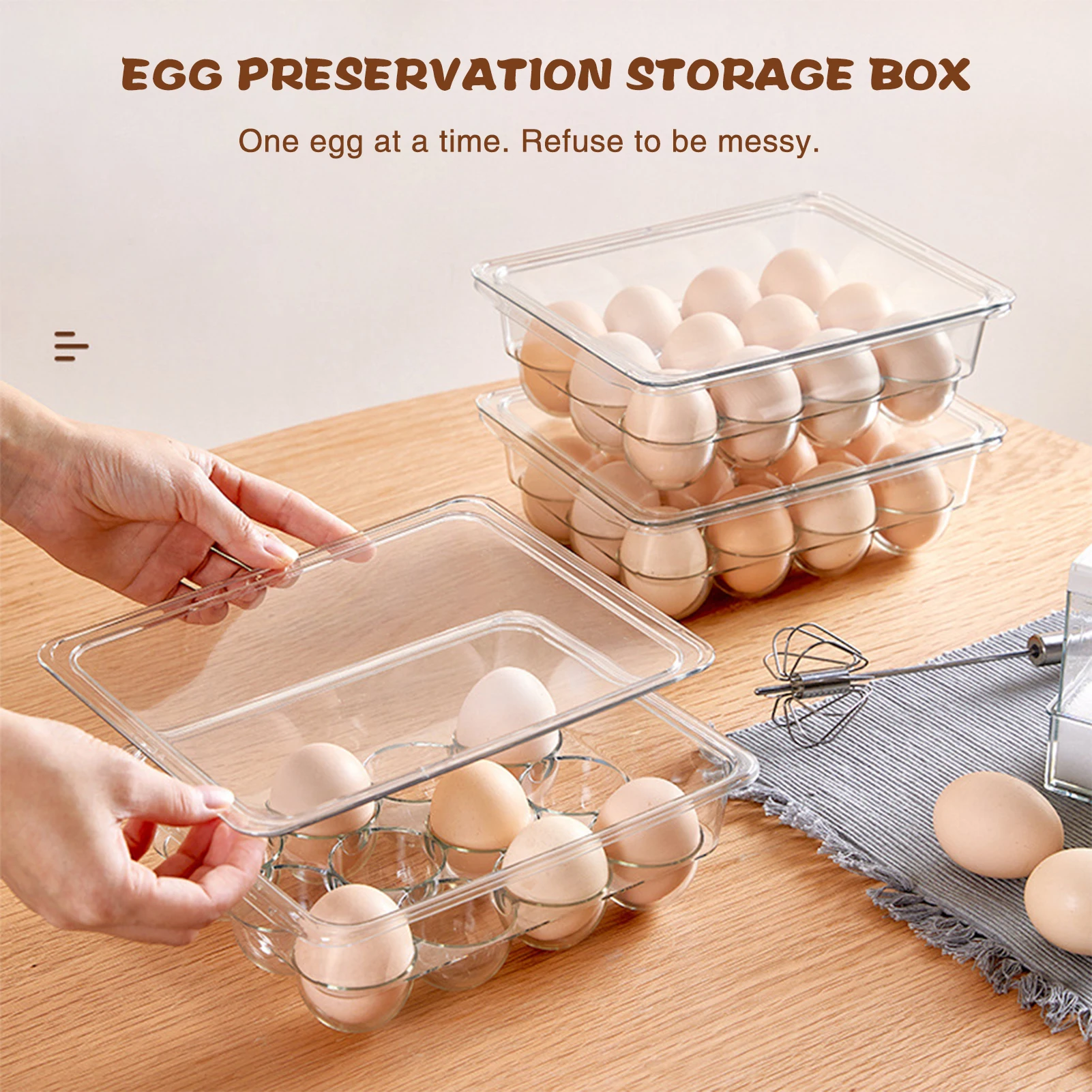 12/14 Grid Egg Storage Rack Refrigerator Duck Ostrich Goose Egg Preservation Compartment Tray Practical Kitchen Storage Tools