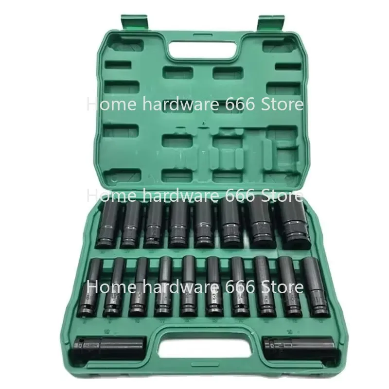 Pneumatic Extended Air Cannon Screwdriver Set, Sleeve Combination, Auto Repair Tool, 2 Pneumatic, 8-32, 20 Pcs