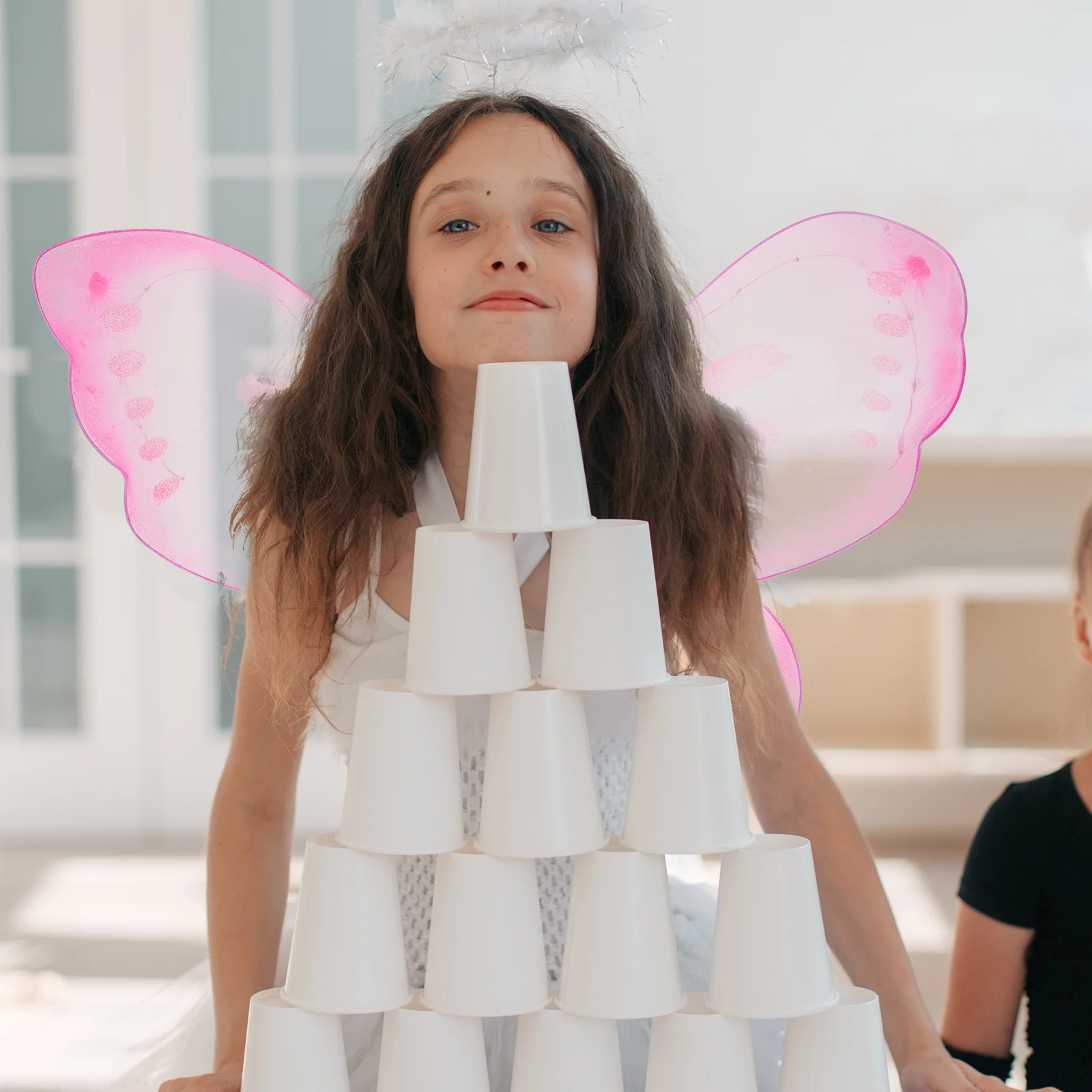 Ala de hada iluminada, accesorio duradero brillante para niños, para Cosplay, fiesta de cumpleaños de Halloween, juego de rol, accesorio de ala de hada para niña