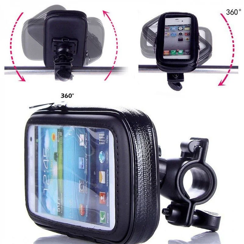 

2X Motorcycle Bike Handlebar 5.5 Inch Waterproof Bag Case Cell Phone Gps Mount Holder