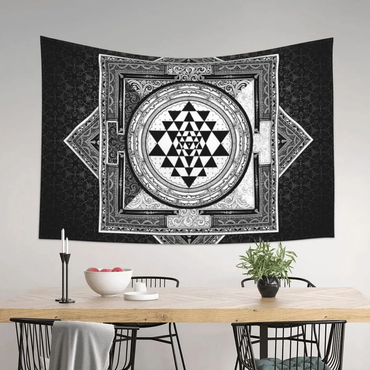 

Sri Yantra Mandala/ Zen Yoga Meditation Mandala Tapestry Mushroom Wallpaper Home Decorations Tapestry