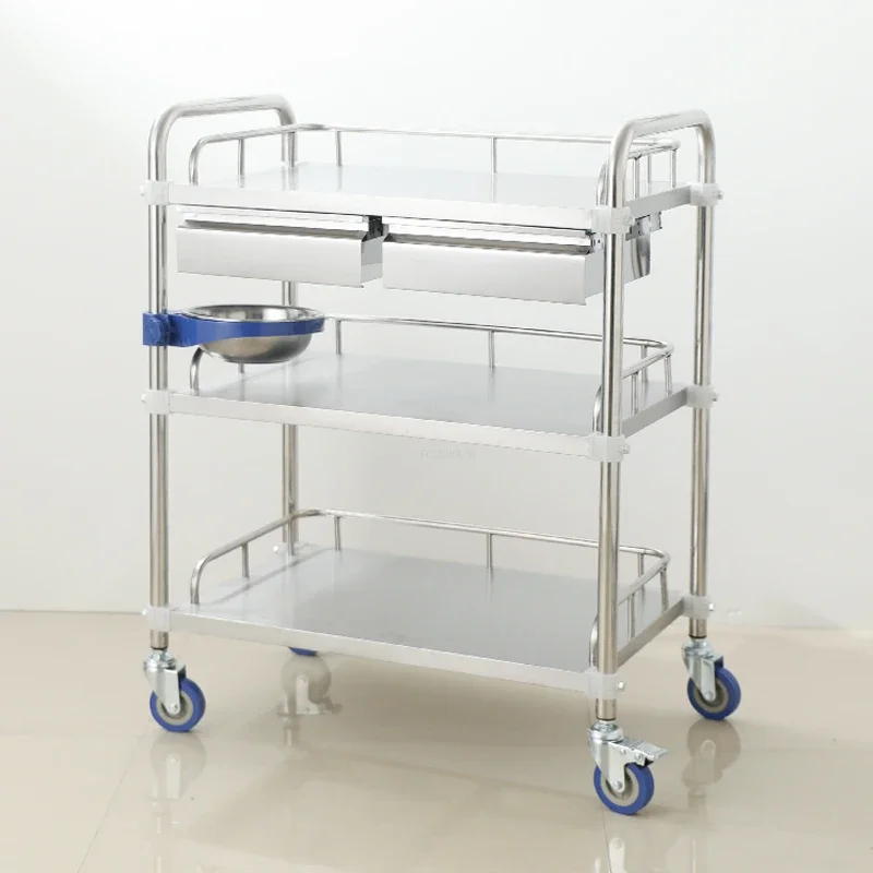 Modern Stainless Steel Salon Trolleys Beauty Salon Medical Tool Trolley Creative Salon Furniture Hospital Mobile Storage Trolley