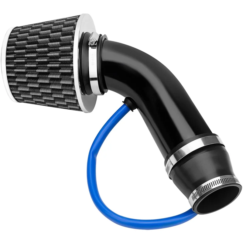 Cool Air Intake Kit, 3Inch Universal Car Cool Air Intake Pipe Aluminium Automotive Filter Induction Flow Hose Pipe Kit
