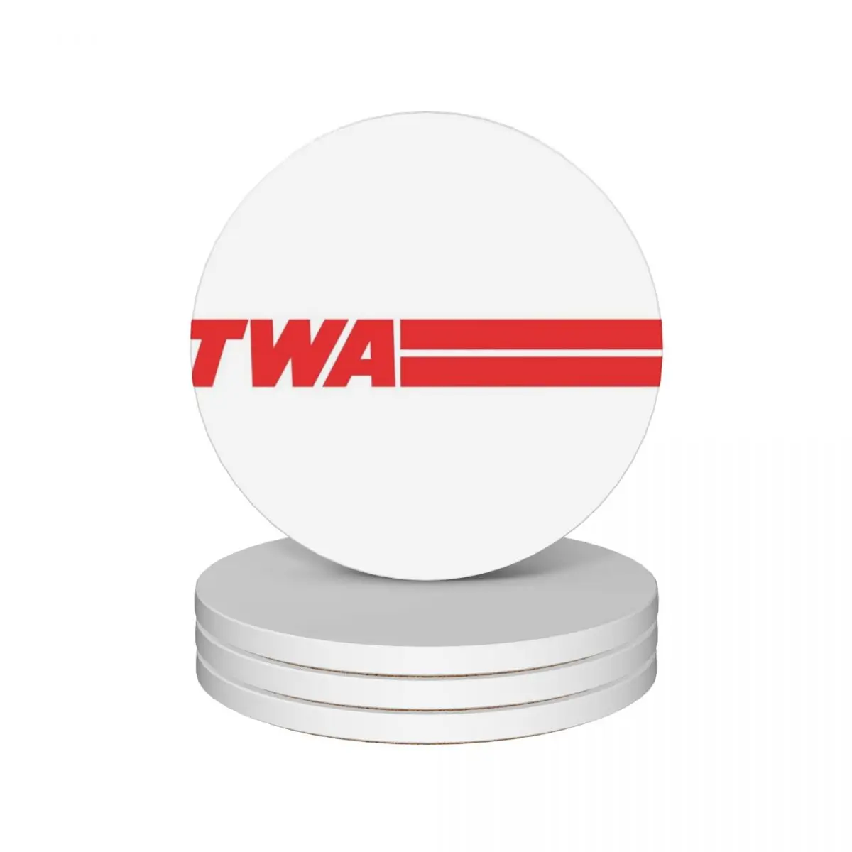 

TWA Airlines - Vintage Logo Ceramic Coasters (Set of 4) for coffee cups custom tile christmas Coasters