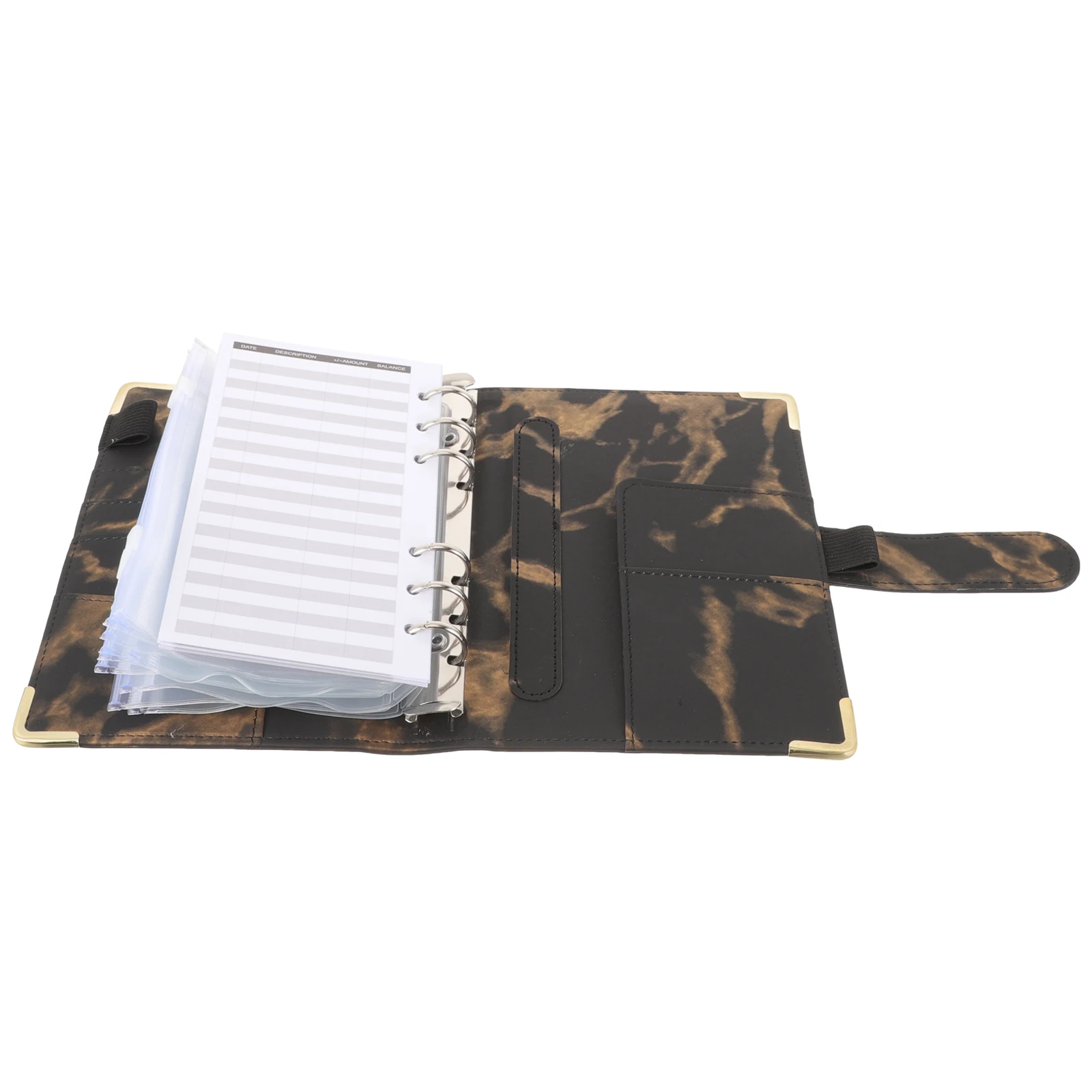 

Pvc Budget Binder with Zipper Envelopes A6 Size Loose Leaf Money Saving Planner Storage Organizer Portable Finance Management