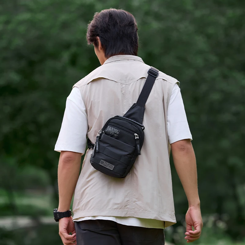 Volunteer Chest Sling Bag for Men Casual Oxford Waterproof Zipper Phone Breathable Outdoor Mens Crossbody Shoulder Bags 1829-02