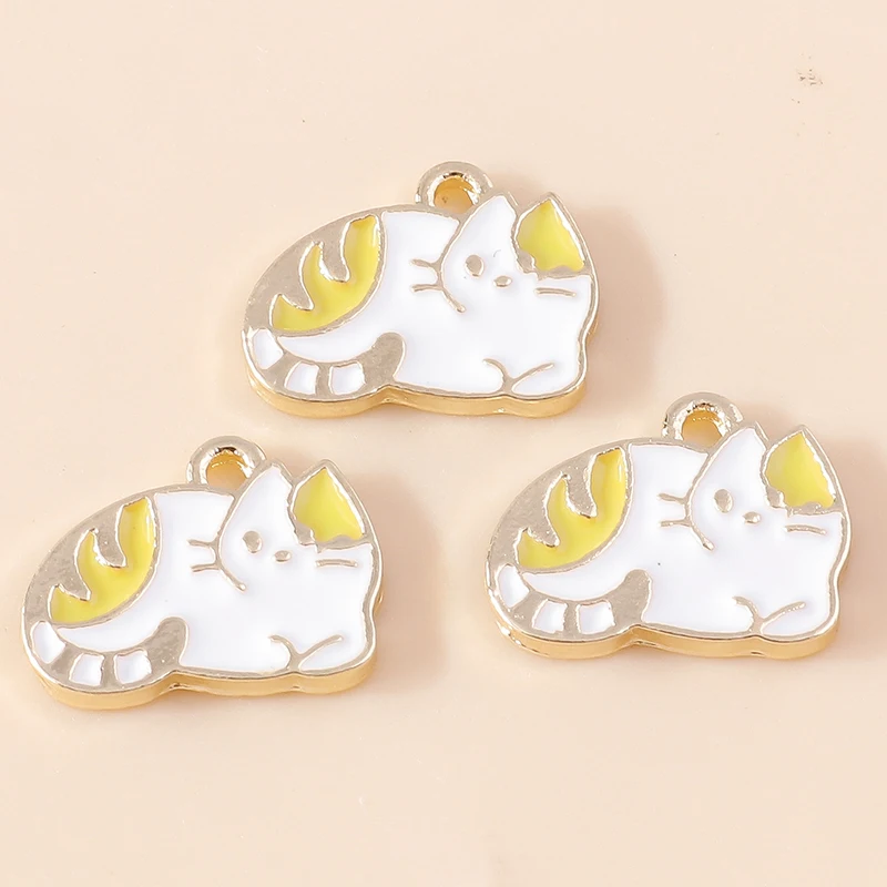 20 Stück Cartoon Tier Charms Emaille Katze Charms Anhänger für Schmuckherstellung Tropfen Ohrringe Halsketten Armbänder Zubehör DIY Geschenk – Detail 10