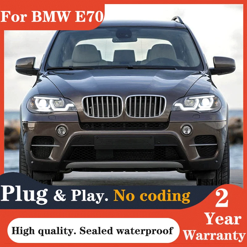 Car For BMW X5 E70 2007-2013 Headlights DRL Hella LED Bi Xenon Bulb Fog Lights Car Accessory X6 E71 Head Lamp