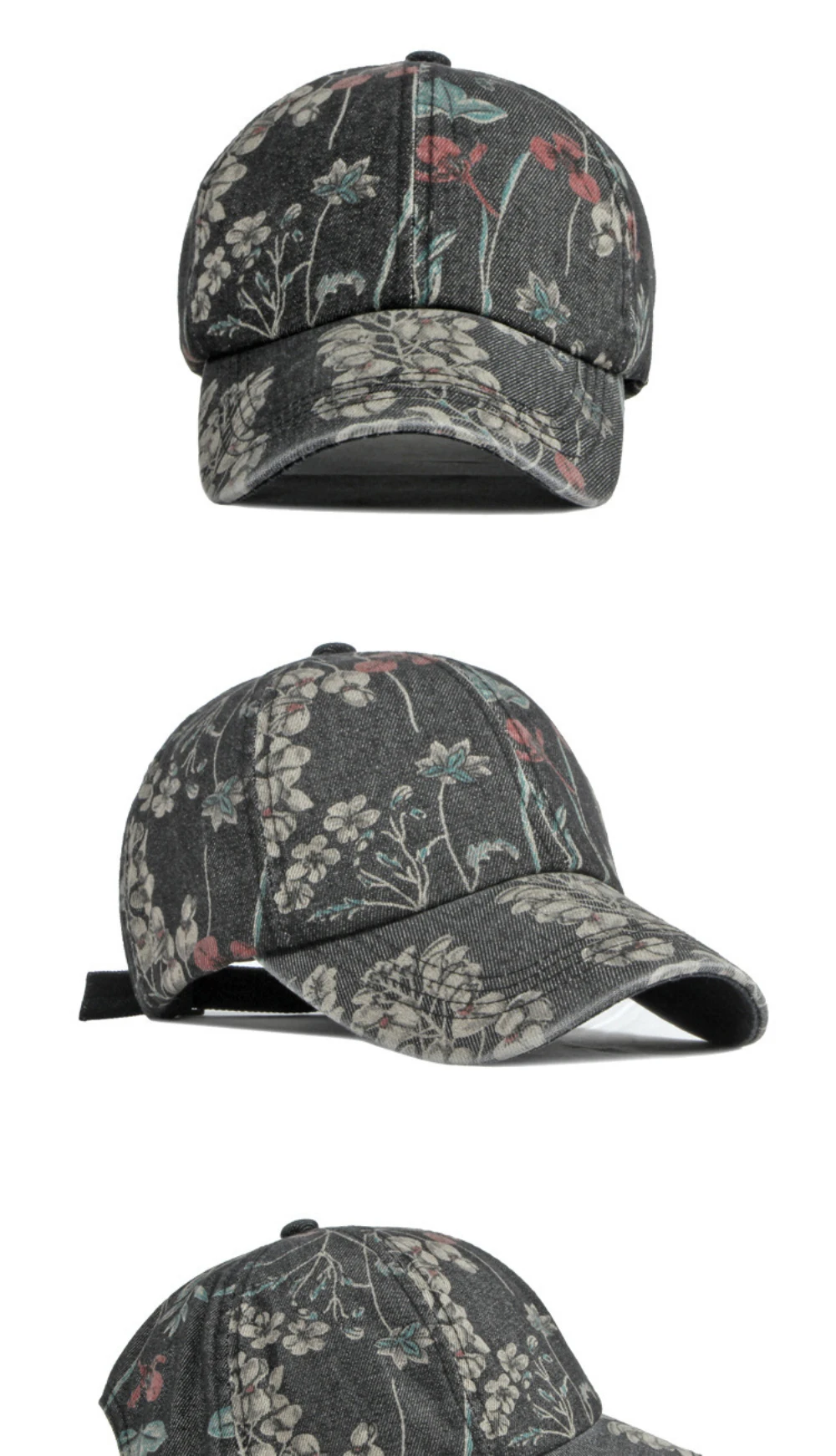 HT5090 Frühling Sommer Herbst Kappen für Männer und Frauen Stilvolle Blumen-Baseballkappe Unisex Verstellbare Snapback-Kappe Baumwoll-Baseballmütze – Detail 4