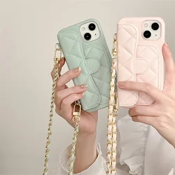 Crossbody Lanyard Wallet with Card Holder Phone Case for IPhone 16 15 Plus 17 14 13 12 Pro Max 11 PU Leather Shockproof Cover