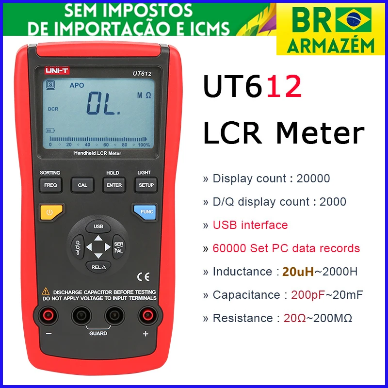 وحدة UT612 السعة متر LCR تردد المقاومة المتعدد المزدوج الرقمية السائل الكريستال عرض الحث تستر
