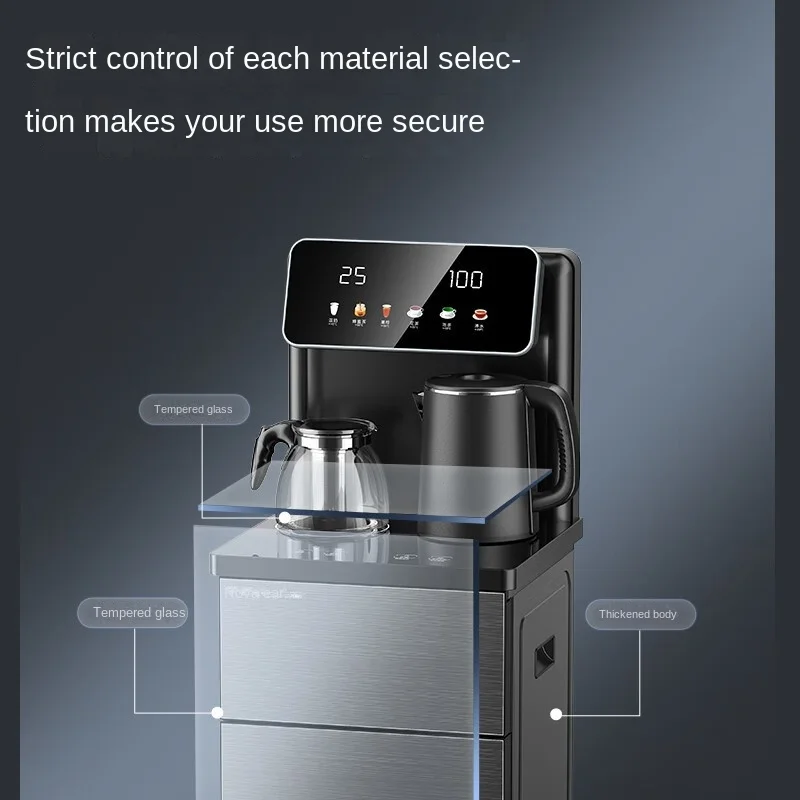 Home Tea Bar Multifunctional Smart Remote Control Standing Water Dispenser with  Dual Display Colorful Large Screen Cold and Hot