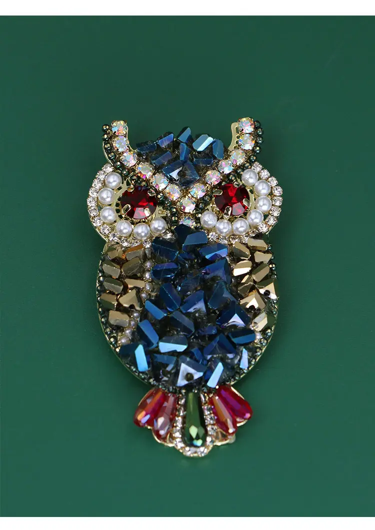 

Vintage Owl Brooch High-end Heavy Industry Crystal Corsage