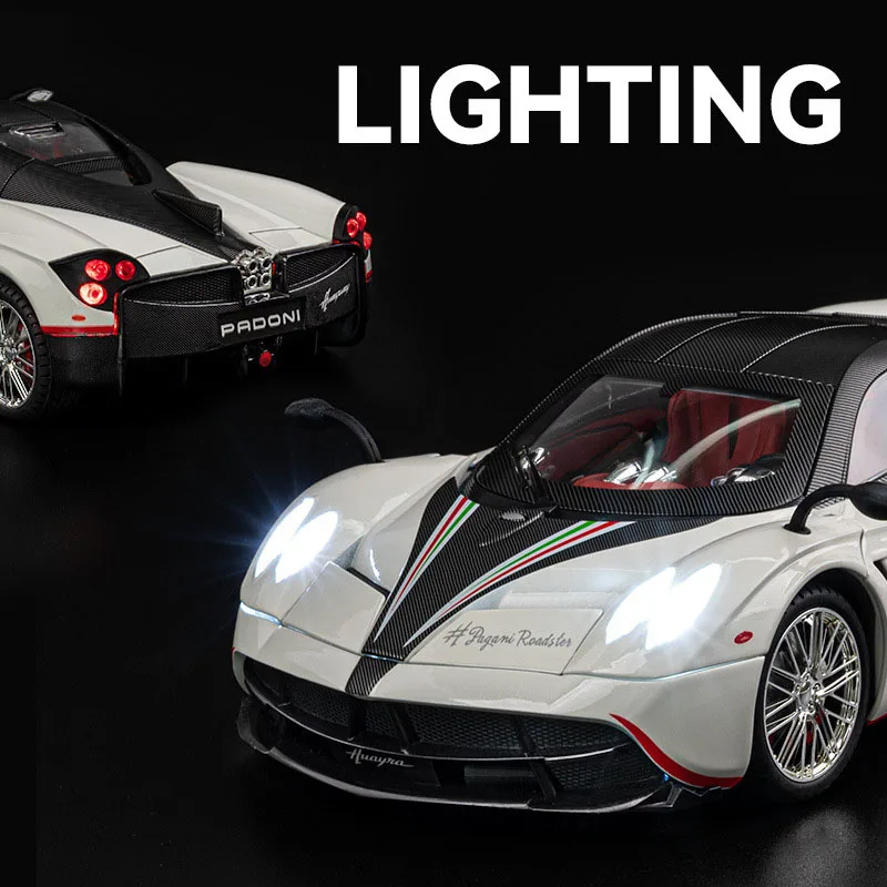 1:18 Pagani Huayra Sinosaurus Alloy Large Scale Model Super Car Diecast Metal Vehicle Sound＆Light  Collection Children Toy Gift