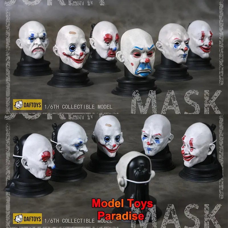 

DAFTOY F025 1/6 Scale Men Soldier Joker Mask Robber Heath Ledger Mask Model Accessories Fit 12inch Action Figure Toys