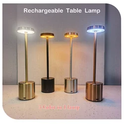 Creative Ambient Light Metal Table Lamp Bar Outdoor Decoration Simple LED Rechargeable Touch Three Colors Bedside Night Light