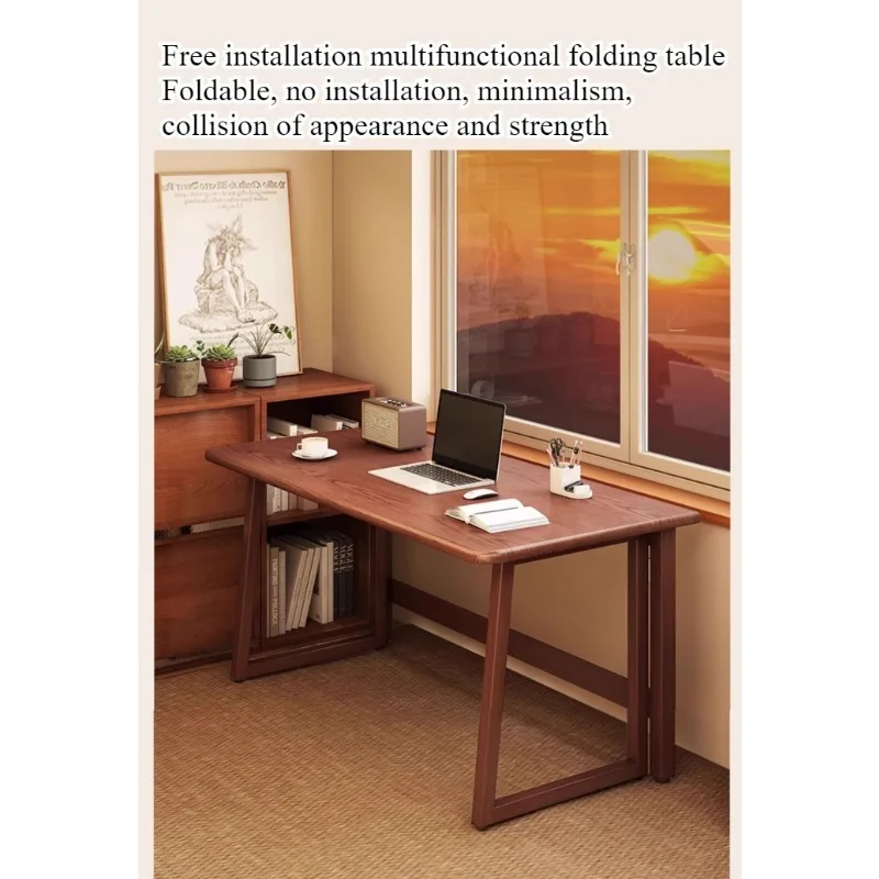 Wall mounted integrated folding table, Chinese retro rectangular table, rental room, new folding table, computer desk