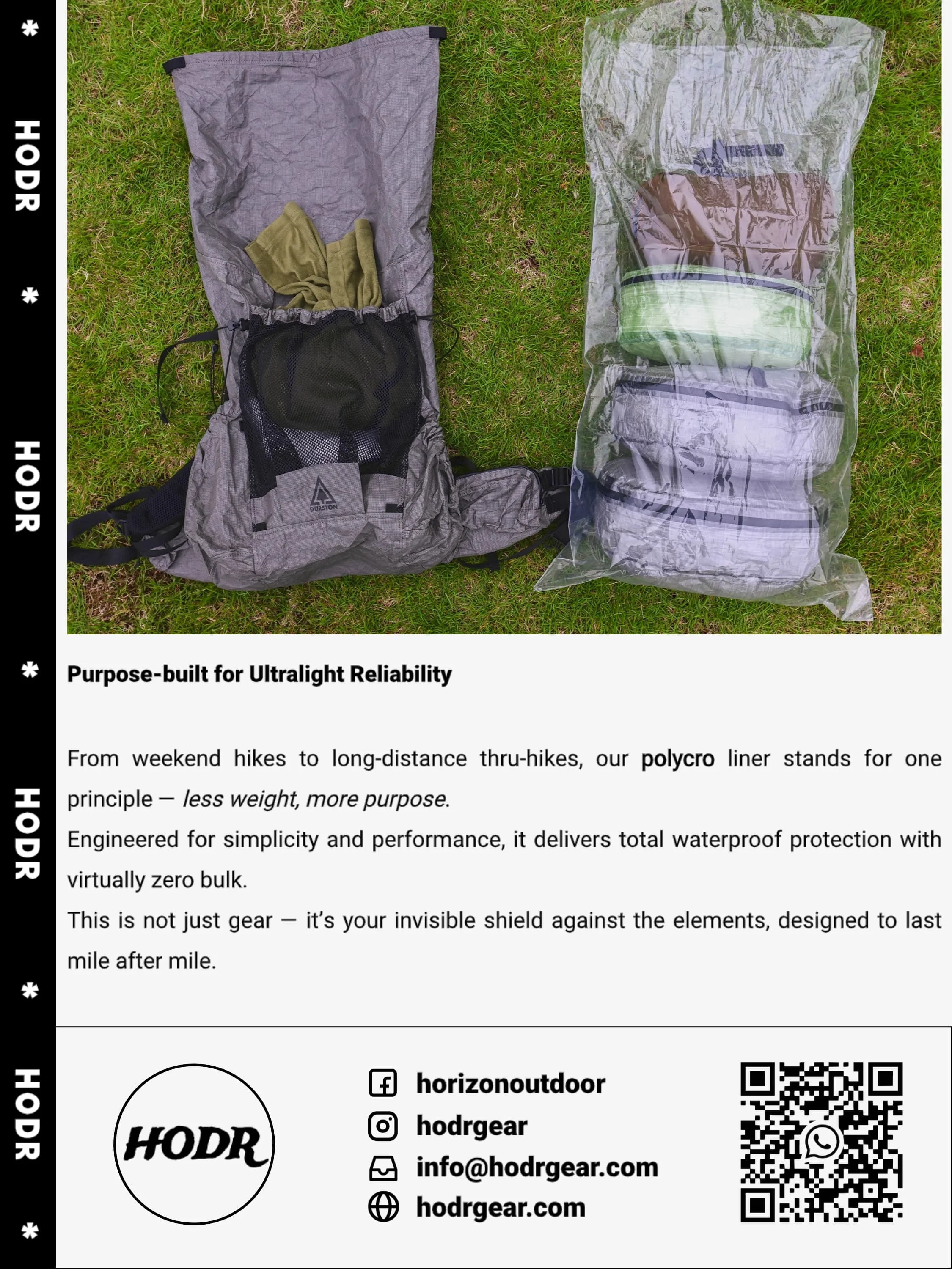 Rucksack-Innentasche, Verpackung, ultraleicht, 14 g Polycro-Innen-Trockentasche, wasserdichte Aufbewahrung für Wandern, Trekking, UL-Campingausrüstung – Detail 7