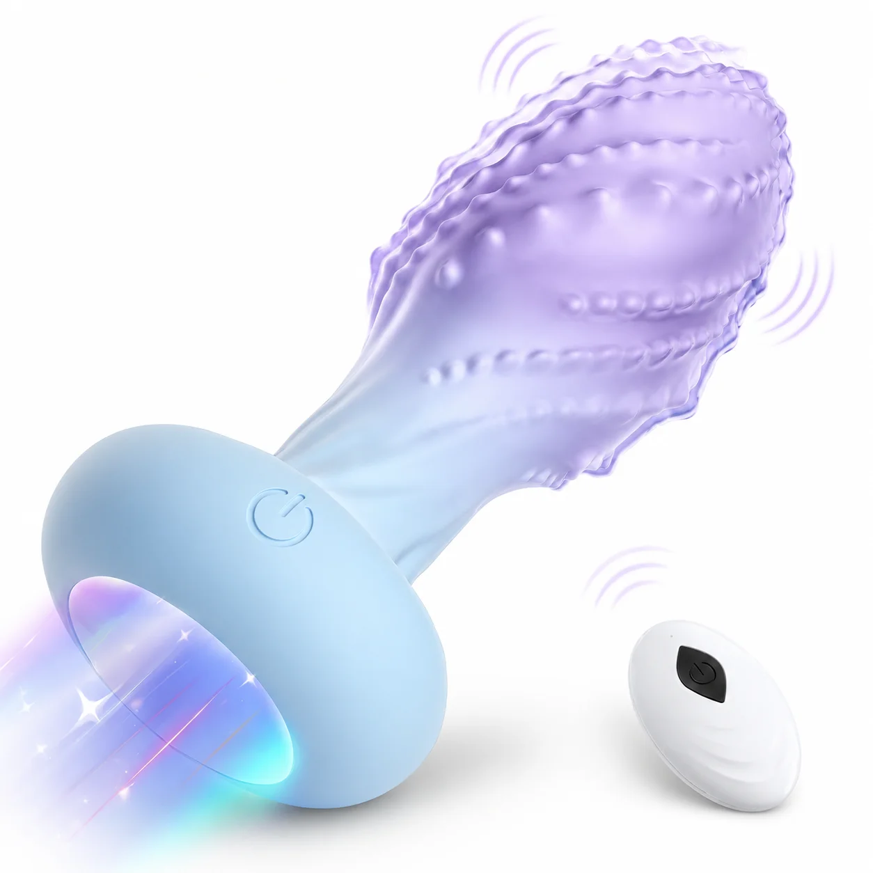 Wireless Anal Plug Vibrator for Men 360 Degree Rotation Butt Massager Remote Control LED Prostate Stimulator Adult Pleasure Toys