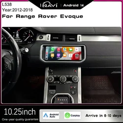 10.25-inch For 2012-2018 Land Rover Evoque L538 Multimedia player radio with Carplay Android 14 screen retains OEM menu