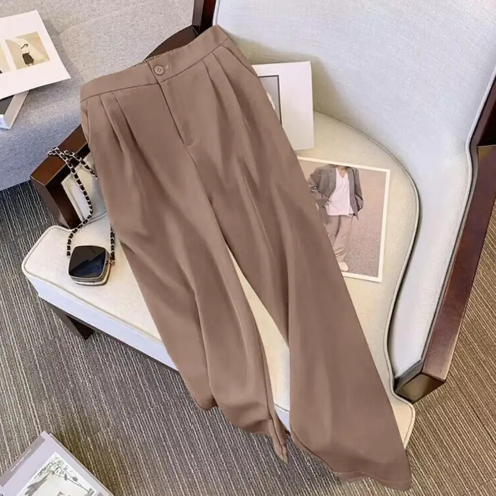 

Pants Suit Stylish Women's Double-breasted Pants Set Formal Business Ol Commuting Style with Wide Leg High Waist Long Sleeve Ol