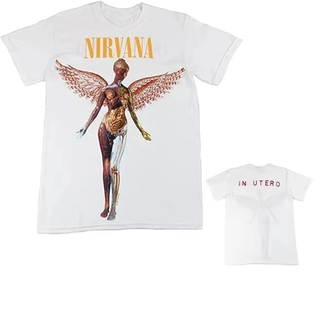 Nirvana in Utero Album Mens T-shirt for Both Men and Women Top Y2k Summer Fashionable Streetwear Clothing Fan Gifts