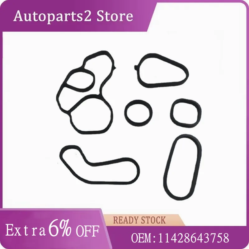 1Set 11428643758 11428643747 1103P8 1103P9 11427557010 Oil Cooler Gasket Seal For BMW Mini 2007-2016 Peugeot 207 3008 408 4008