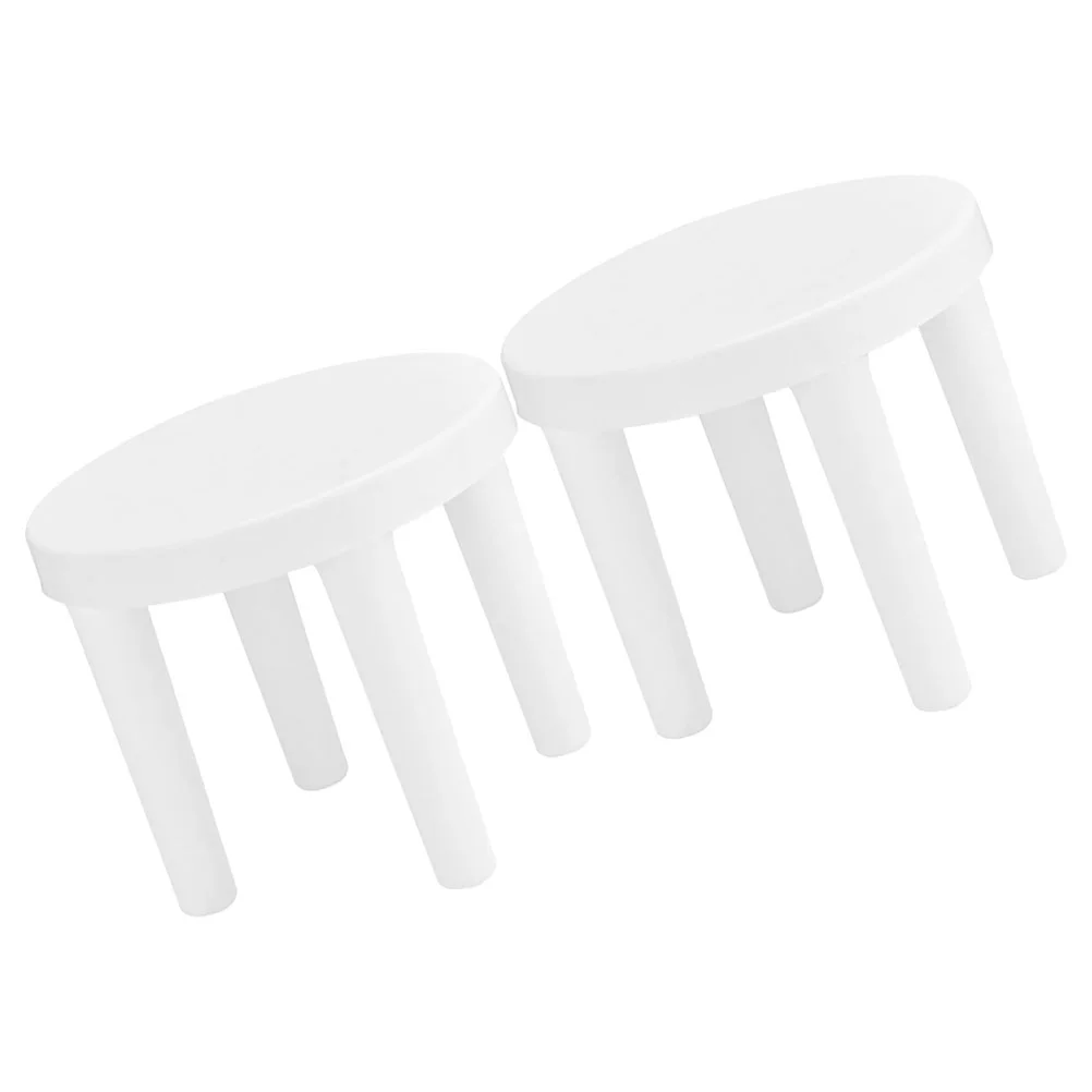 2 Pcs Children's Garden Stepping Stools Foot Mini Plastic Footstool Toddler