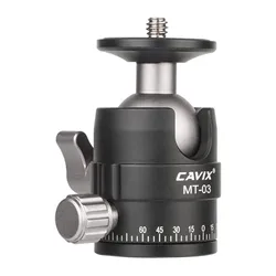 CAVIX MT-03 Mini Ball Head Camera Panoramic Tripod Head Metal Ballhead with Arca Swiss Quick Release Plate