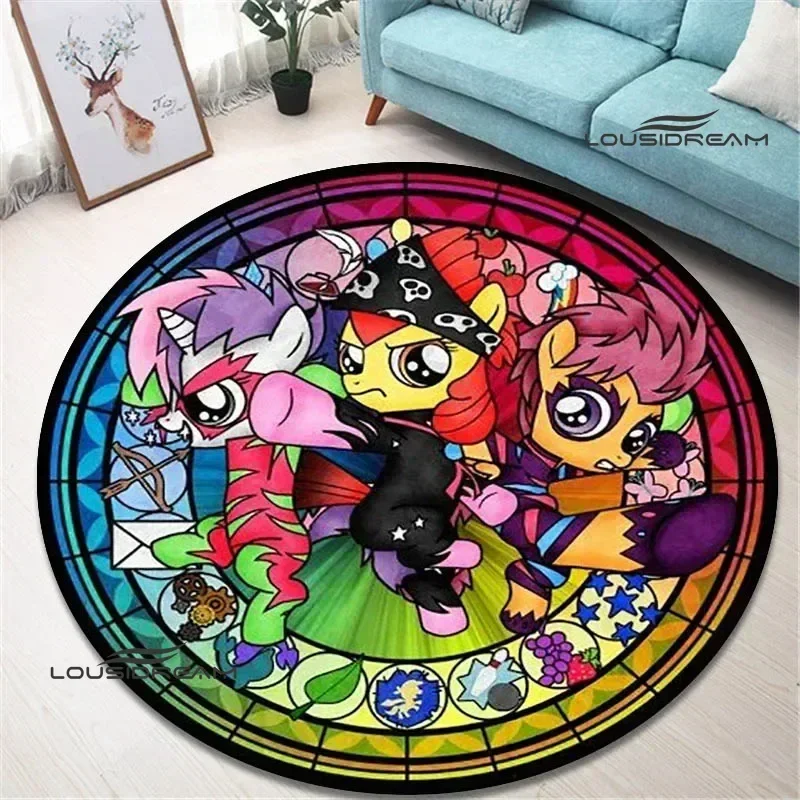 Cartoon My Little-P-Ponys round carpet living room bedroom non-slip carpet floor mats Home bedroom decor area rug birthday gift