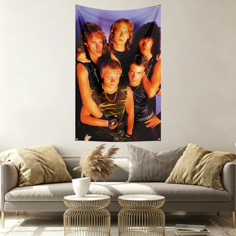 Accept Music Flag Banner Vivid Color Fade Resistant With Metal Grommets Outdoor Garden Yard Indoor Dorm Room Wall Hanging Decor