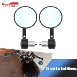 Motorcycle 25 mm Bar End Rear Mirrors Hamdlebar SideRearview Mirror For Scooters Cafe Racer Bobber Bike Universal Accessories