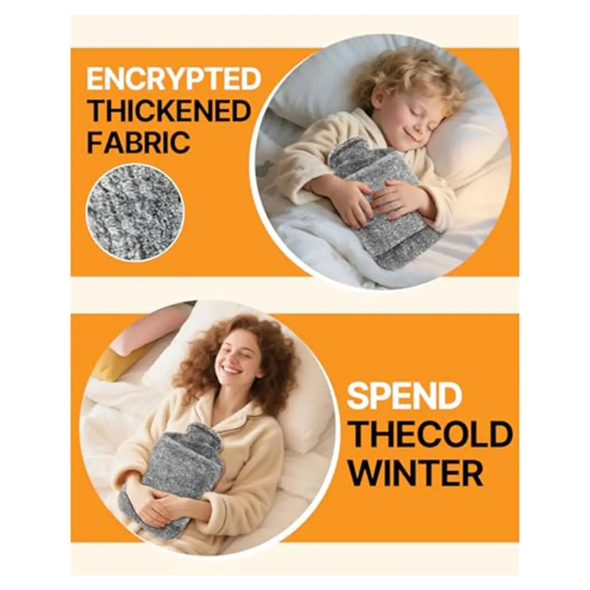 A95G Luxurious 2L Hot Water Bottle with Plush Faux Fur Cover for Ultimate Comfort and Warmth
