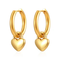 Stainless Steel Heart Hoop Earrings for Women Girl Allergy Free Wedding Party Jewelry