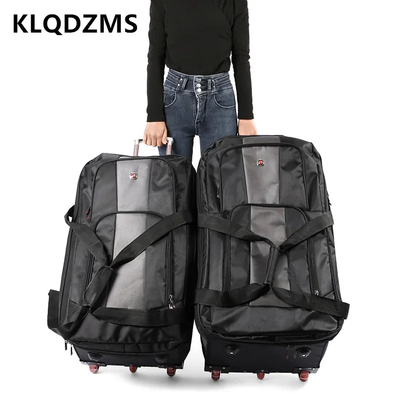 Klqdzms 28 "30 Zoll Oxford Stoff gepäck faltbar tragen Boarding Box große Kapazität Trolley Fall mit Rädern Roll koffer