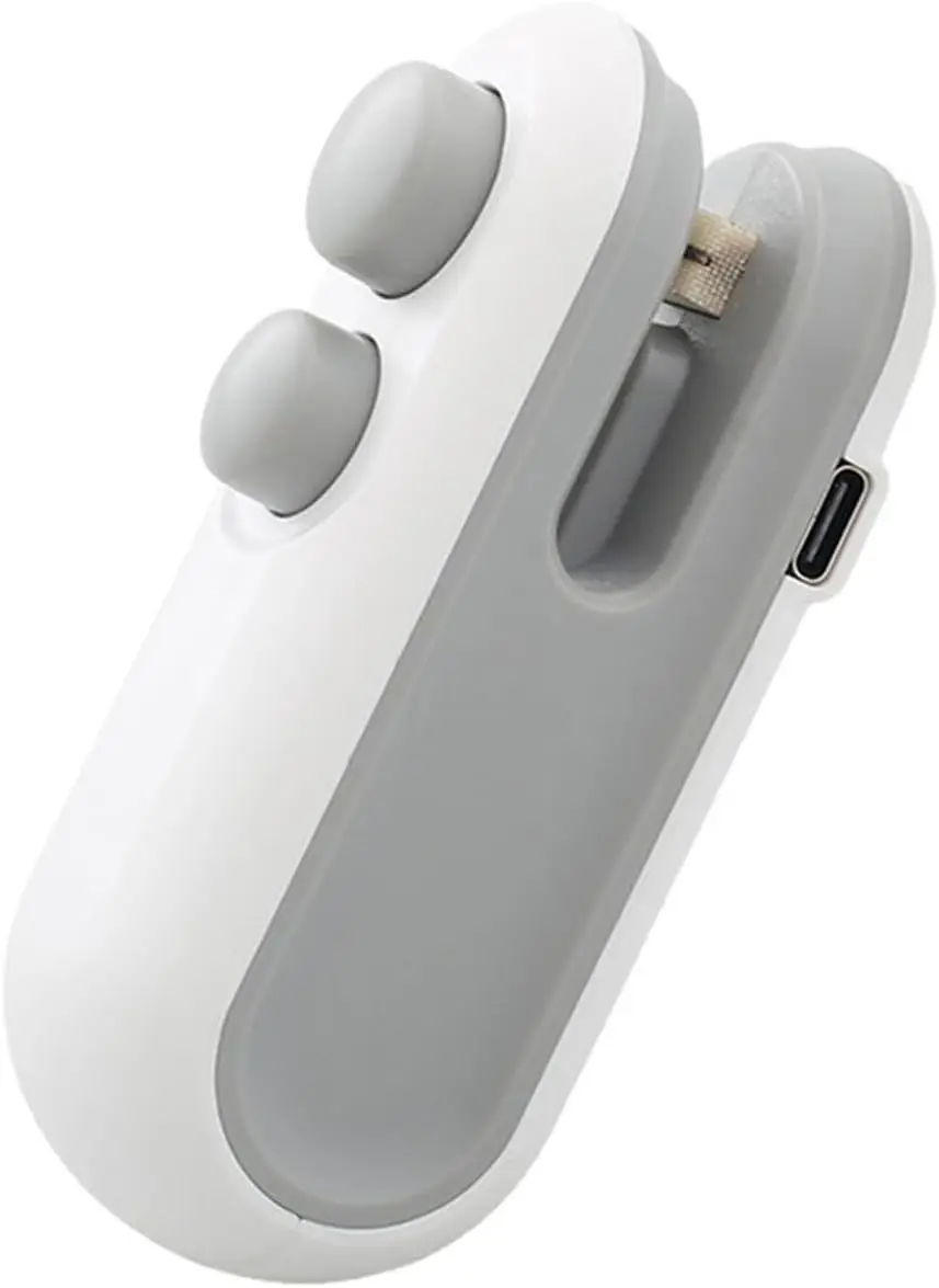 

Сумка, перезаряжаемая сумка USB-C, пакет с термосваркой 2 в 1, машина для запечатывания пакетов и машина для запечатывания пакетов для пластиковых пакетов, пакетов для закусок (белый, 9,5
