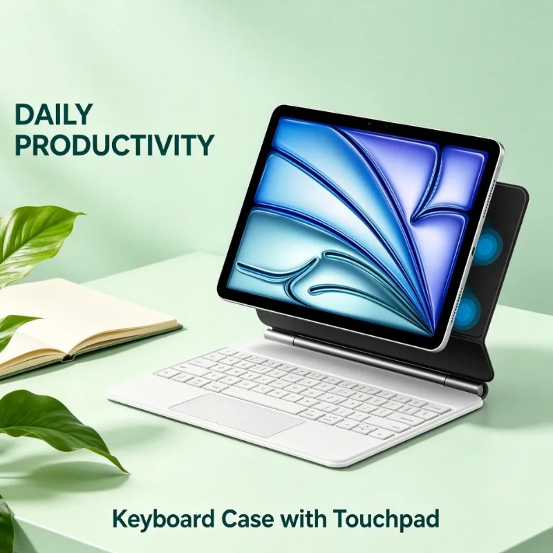 Built-in Touchpad Backlit Wireless Keyboard Cover for iPad Pro 13 12.9 11 M4 M5 iPad Air 11 13 M4 2026 Air 4 5 6 iPad 10 10th