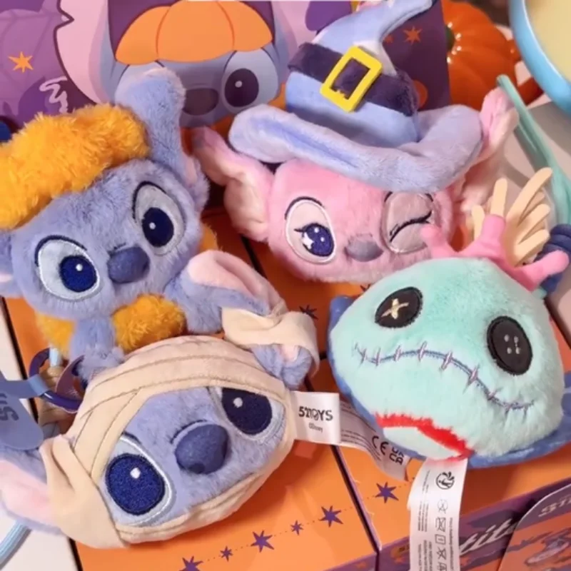 

Горячее в наличии 52 игрушки Disney Stitch Хэллоуин Let's Play Pranks Together слепая коробка Kawaii аниме фигурка плюшевая сумка украшения куклы