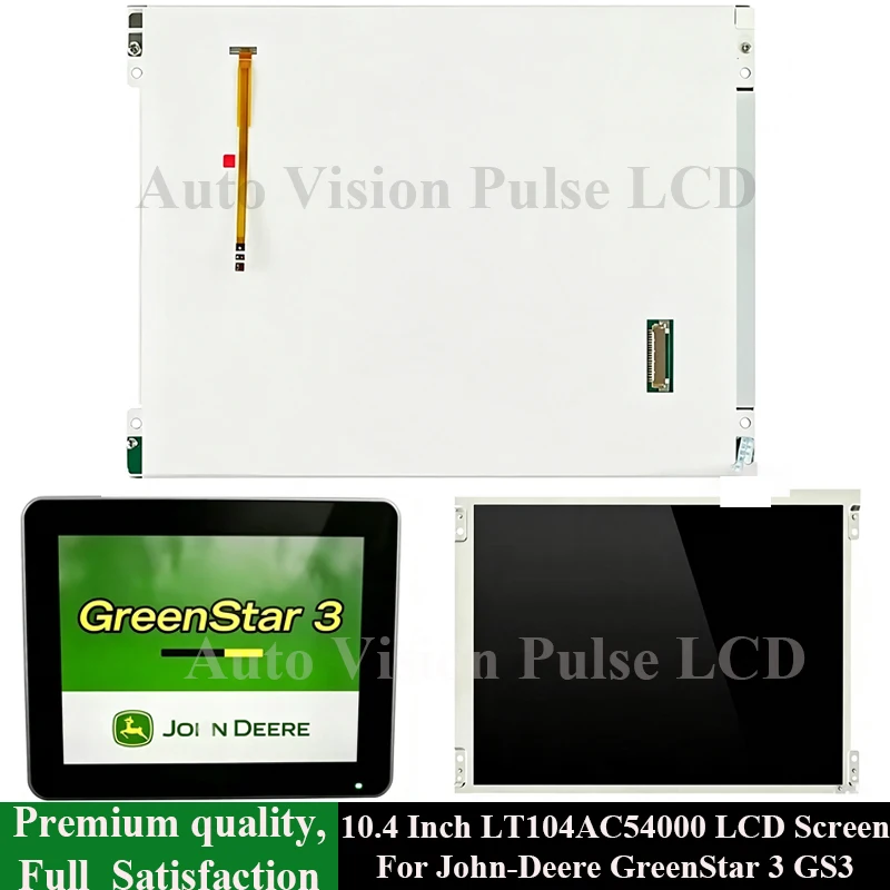 New 10.4 inch LT104AC54000 LCD Display Screen Panel For Jo-hn Deere GreenStar 3 GS3 2630 Monitor Touch PH41212236 Replacement