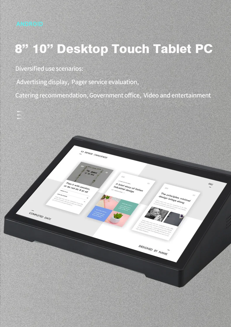 10.1 Inch Android POS System Touch Screen Cash Register POS Machine Terminal Horizontal Desktop Tablet