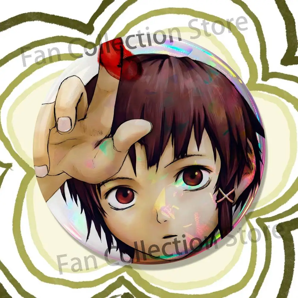 S-Serial Experiments Lain Iwakura – Broche ronde de 22mm, 32mm, 42mm, 58mm, 75mm, pour vêtements, sacs à dos, bijoux, accessoires, cadeau