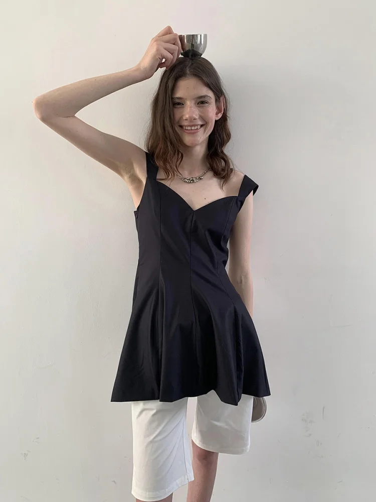 

Bla V-Ne Strapl Slimming Tank Top Women's Summer New Sle Waist-Cinching Svel Vest DKZ Original Design