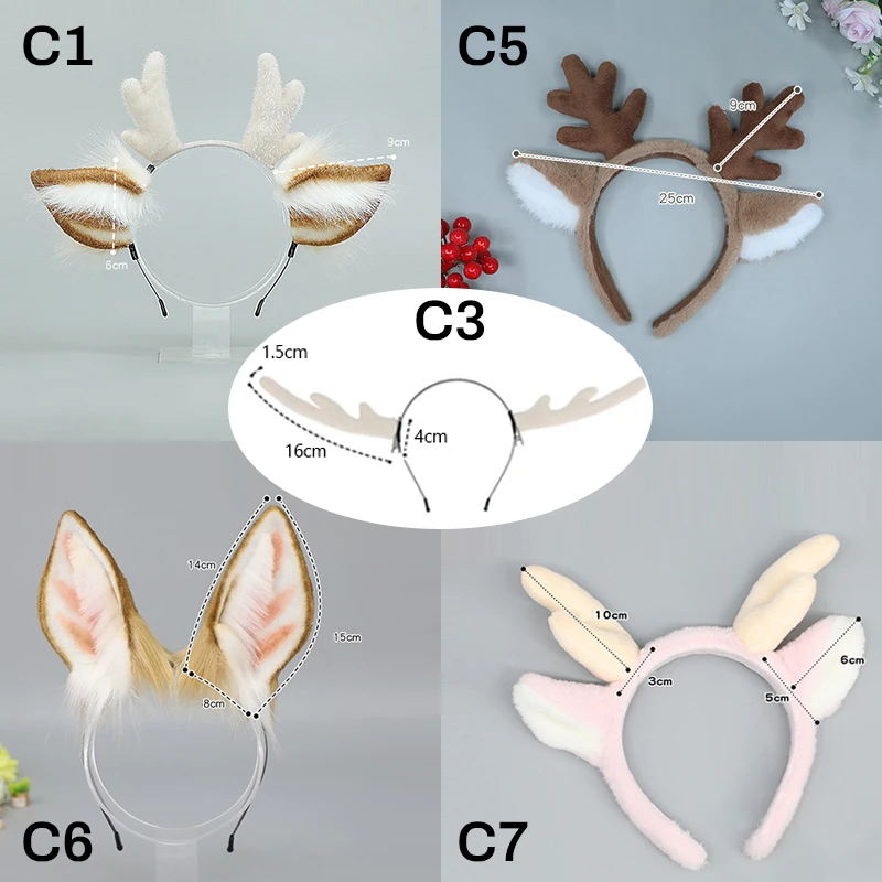 Tiara de chifre de rena, cosplay, cabeça de orelha de cervo, argola, orelhas de gato, grampos de cabelo, festa de natal, anime, lolita jk, chapéu fofo