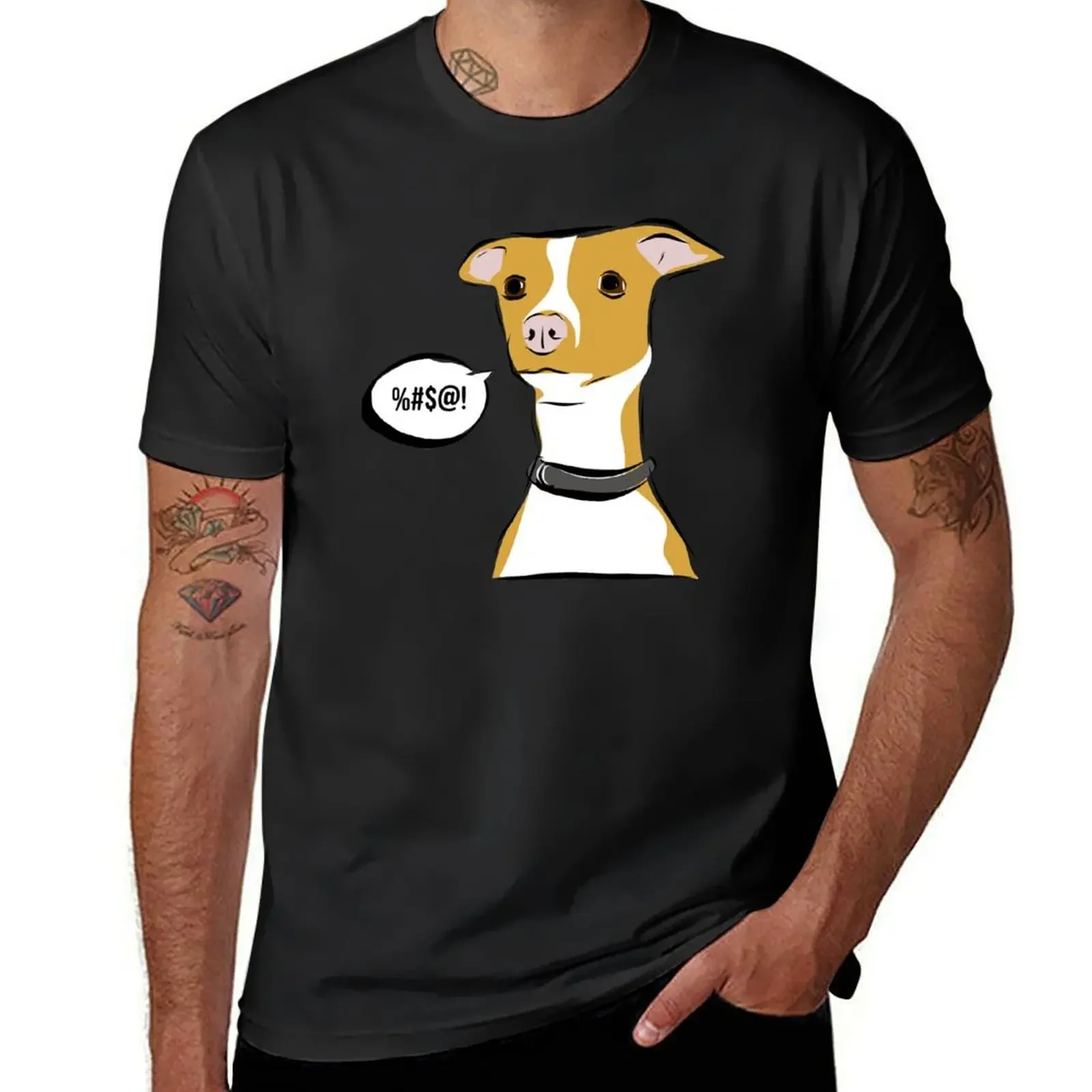 

Foul mouth little dog T-Shirt korean fashion custom t shirt oversized mens t shirts