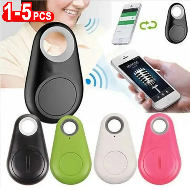 1-5pcs Mini GPS Tracker Bluetooth Tracker AntiLost Device Round Pet Kid Bag Wallet Tracking Smart Finder Locator For IOS Android