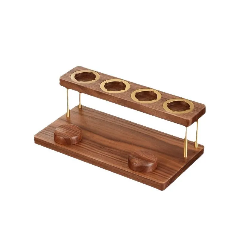

Storage Holders Racks Black Walnut Curling Iron Rack Vertical Hair Styling Countertop Bracket 4 Head CrossHome Storage