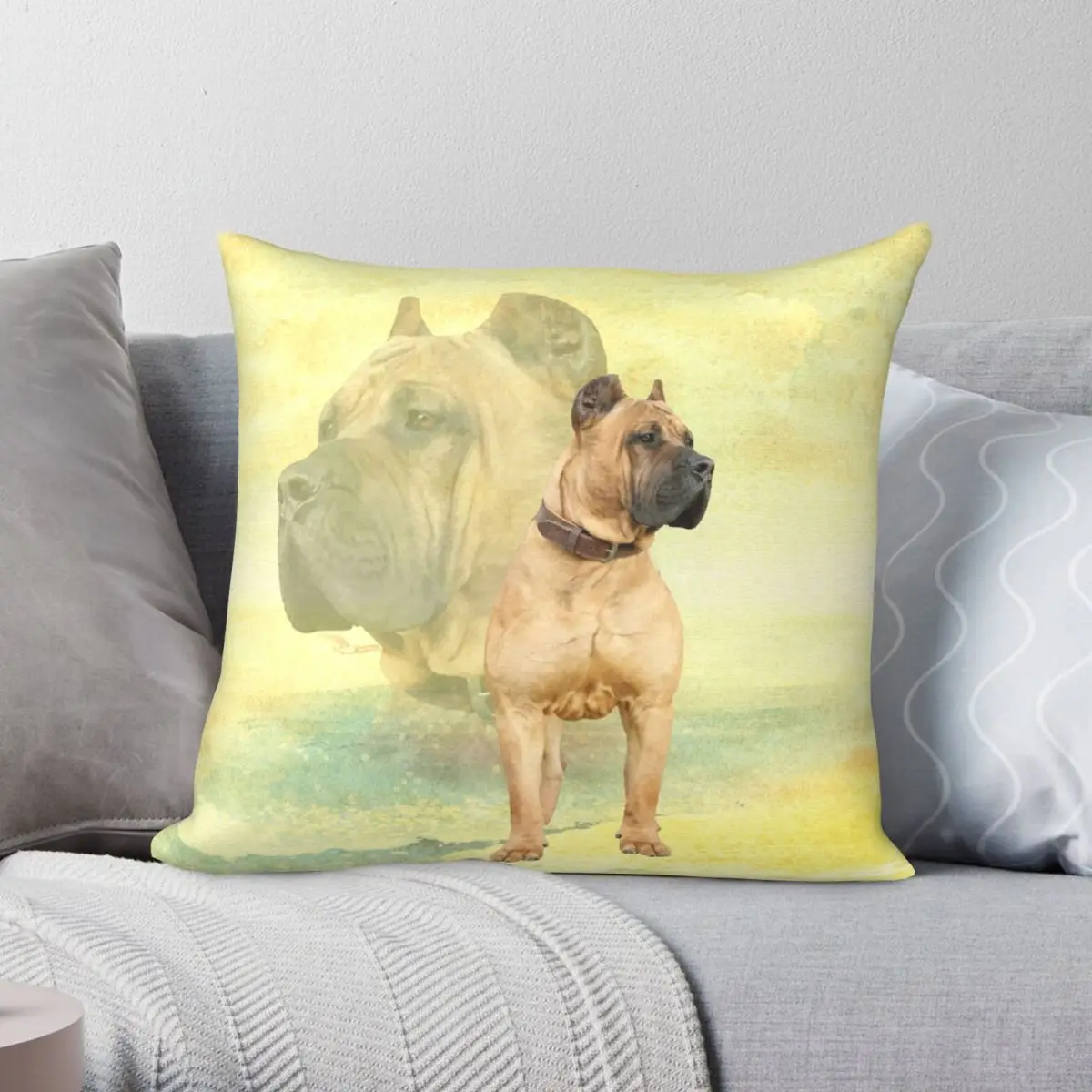 Perro De Presa Canario Dogo Canario Pillowcase Polyester Linen Velvet Creative Zip Decor Throw Pillow Case Home Cushion Cover