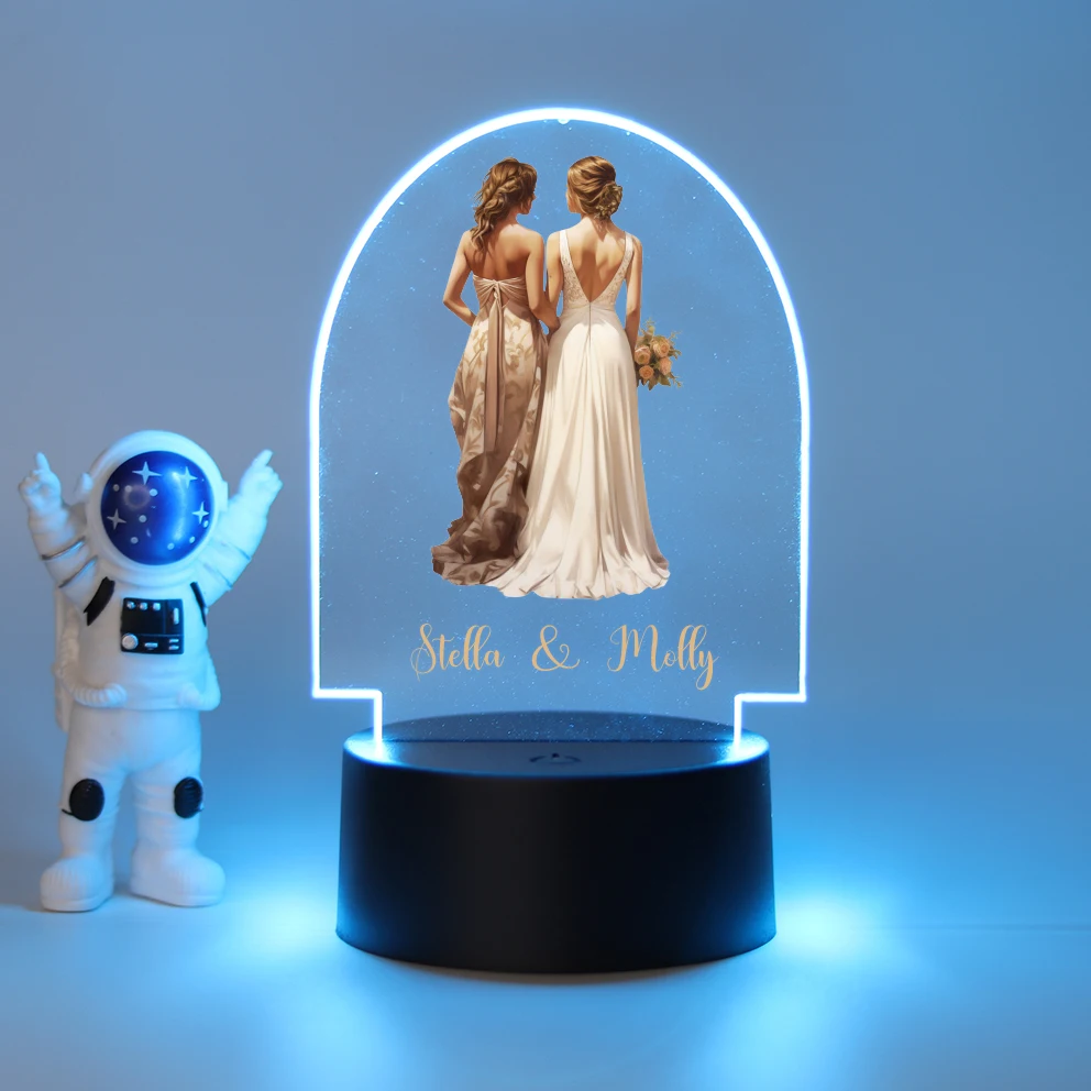 Personalized Custom  Sister DIY  3D Led Night Light For Home Room Decoration Nightlight 3D Night Light