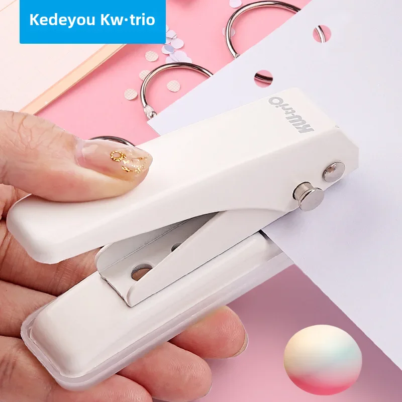 Portable Manual Hole Punch Machine Kedeo 919 Single Hole Multi-function A4 Paper Puncher Student Stationery Tool